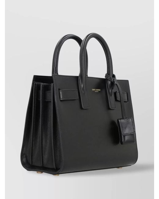 Saint Laurent Black Small Sac De Jour Leather Tote Bag