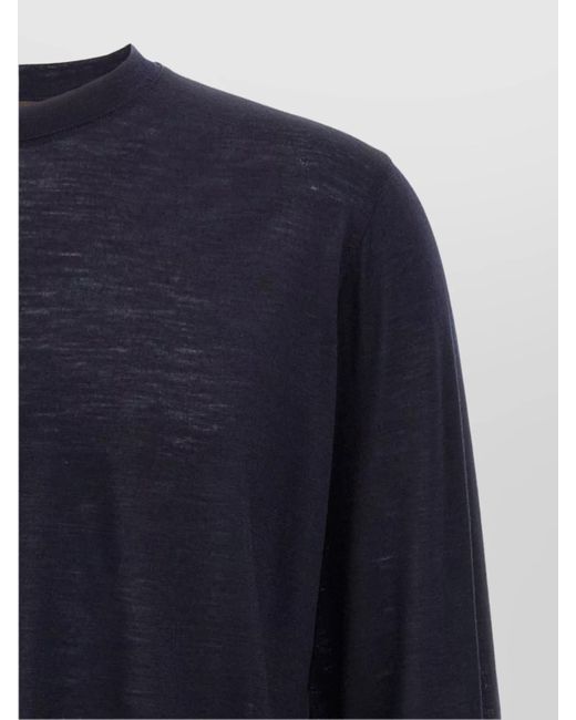 Zanone Blue Wool Crew Neck Sweater for men