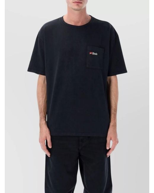 Rhude Blue Cotton Graphic Short-Sleeve T-Shirt for men