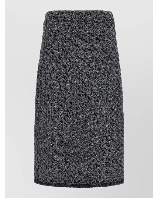 Fabiana Filippi Gray High-Rise Tweed Skirt
