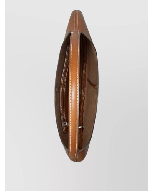 Tory Burch Brown Pierced Nappa Calfskin Curved Shoulder Bag