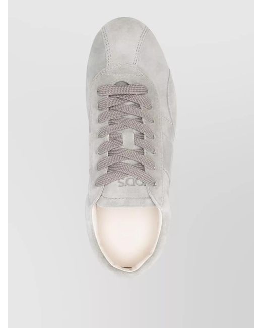 Tod's White Suede Leather Low-Top Sneakers