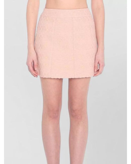 Céline Pink High Waist Mini Skirt Textured Fabric
