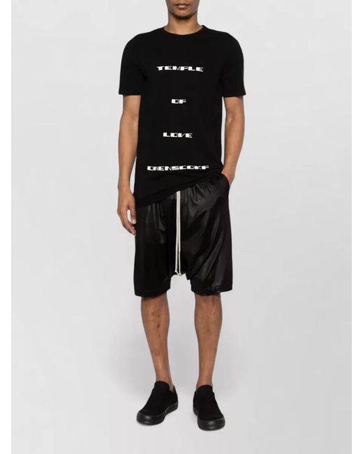 Rick Owens Black Level Crew Neck Graphic Print T Shirt for men