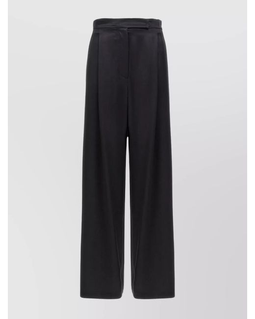 Max Mara Blue Silk Wide-Leg Trousers