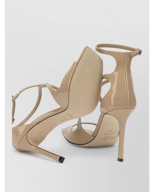 Jimmy Choo Brown Azia 95 Patent Leather Sandals
