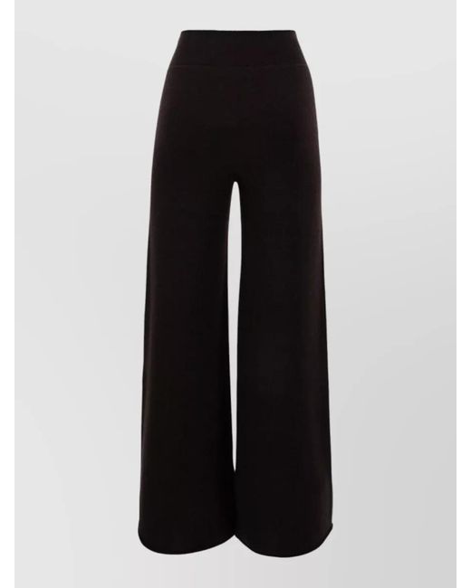 Vanisé Black Cashmere High Waist Wide Leg Pants