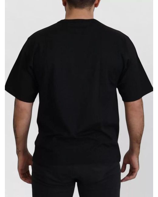 Dolce & Gabbana Black Cotton Printed Crewneck T-Shirt for men