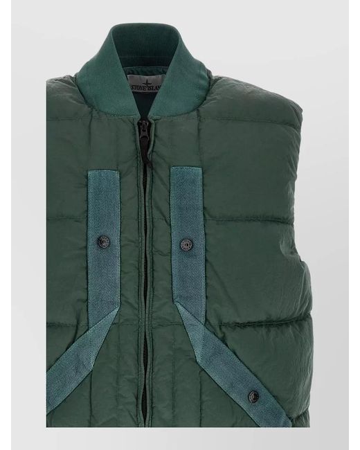 Stone Island Green Nylon Padded Vest for men