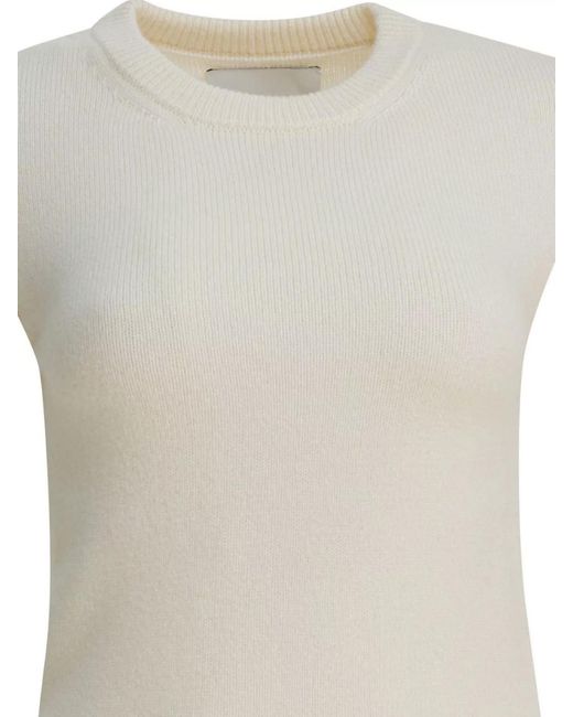 Sa Su Phi White Cashmere Knitted Top