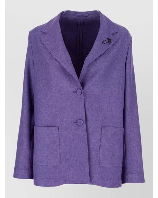 Lardini Purple Jackets And Vests Notch Lapel Design