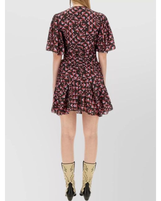Isabel Marant Red Silk Mini Dress