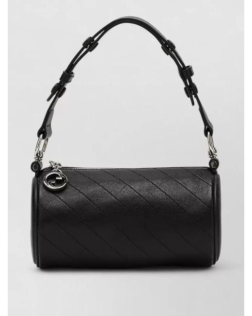 Gucci Black Shoulder Bag Adjustable Strap Metal Hardware Quilted