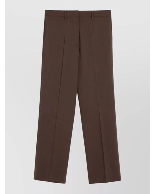 Miu Miu Brown Tailored Trousers Straight Leg Belt Loops