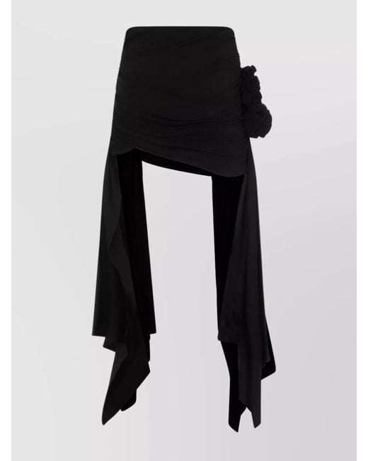 Magda Butrym Black Viscose Asymmetric Mini Skirt
