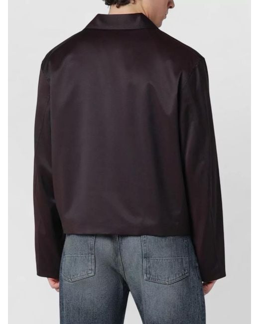 Our Legacy Black Collared Jacket Long Sleeves Side Pockets for men