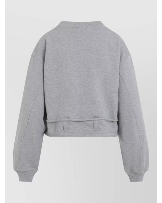 Dries Van Noten Gray Haserfiela Cropped Lounge Sweatshirt Long Sleeves