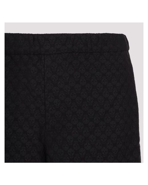 McQueen Blue Skull Jacquard Bermuda Shorts for men