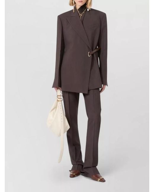 Sportmax Brown Belted Tailored Jacket Long Sleeves Lapels