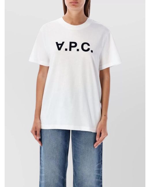 A.P.C. White Organic Cotton Logo-Print Short-Sleeve T-Shirt