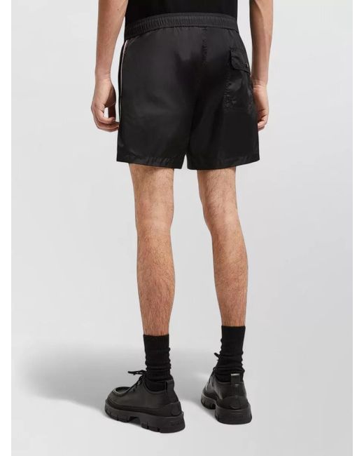 Moncler Black Nylon Swim Shorts for men