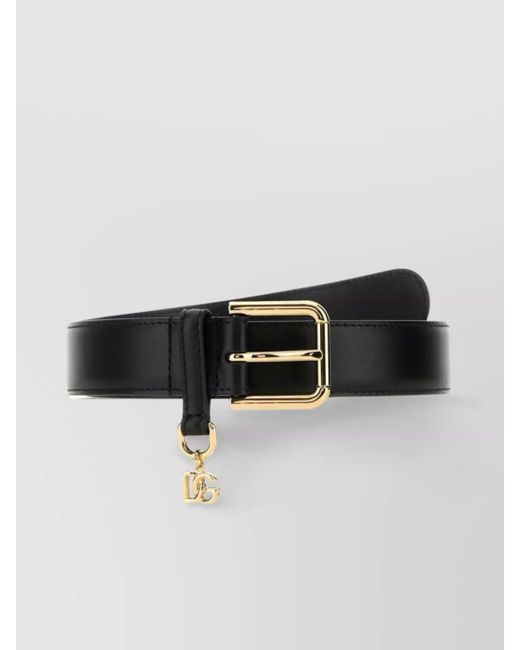 Dolce & Gabbana Natural Adjustable Smooth Leather Belt With-Tone Buckle