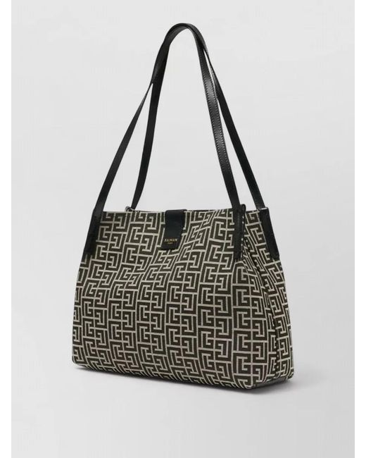 Balmain Black Release Small Jacquard Tote Bag