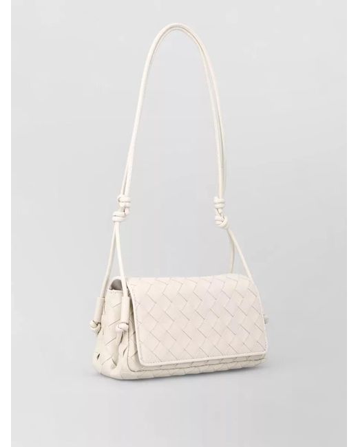 Bottega Veneta White The Pouch Lamb Leather Shoulder Bag