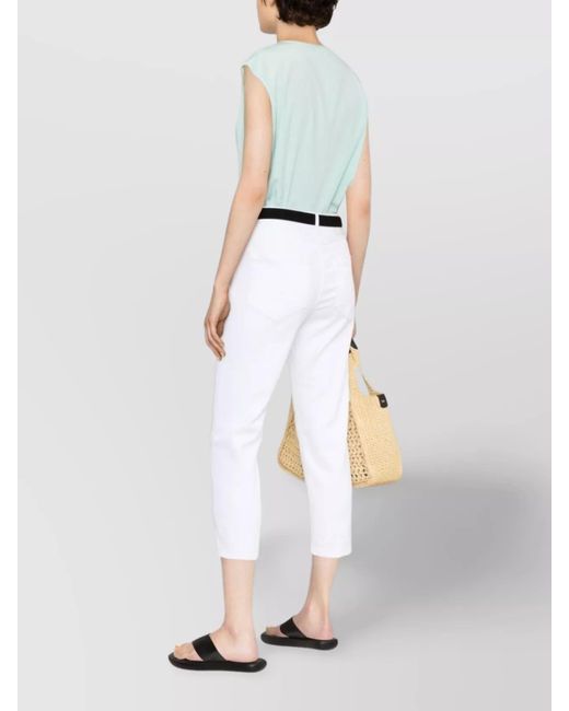 Dondup White Cropped Denim Jeans