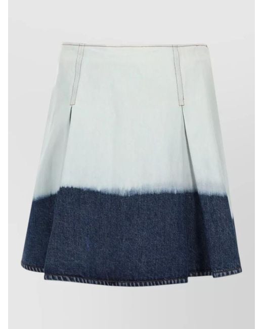 Marni Blue Denim Midi A-Line Skirt
