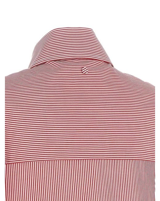 ARMARIUM Pink Malik Shirt Cap Sleeves Collared Neck Stripes