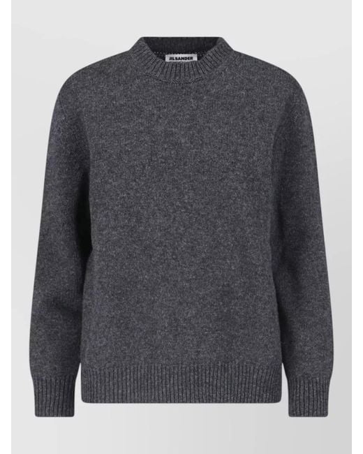 Jil Sander Gray Long Sleeve Crew Neck Top Split Back