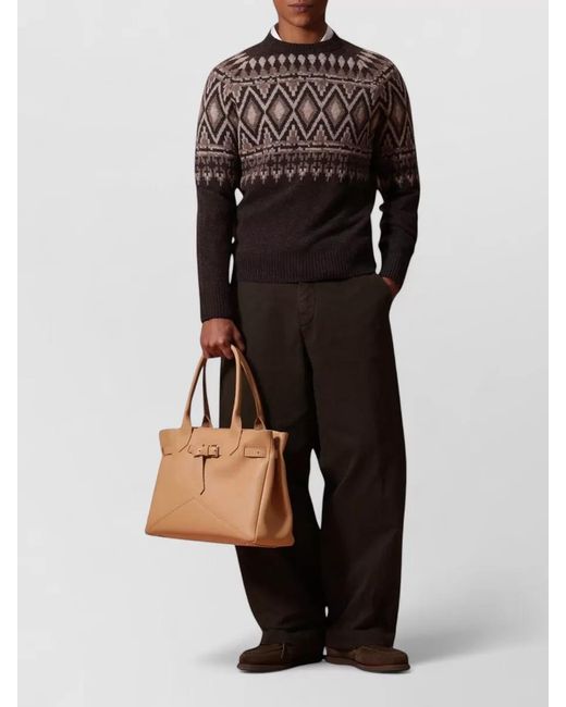 Ballantyne Multicolor Geometric Intarsia Wool Jumper for men