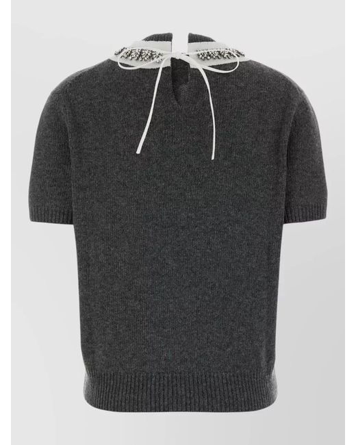 Prada Black Cashmere Wool Sweater