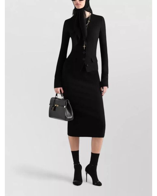 Dolce & Gabbana Black Virgin Wool Slim-Fit Single-Breasted Blazer