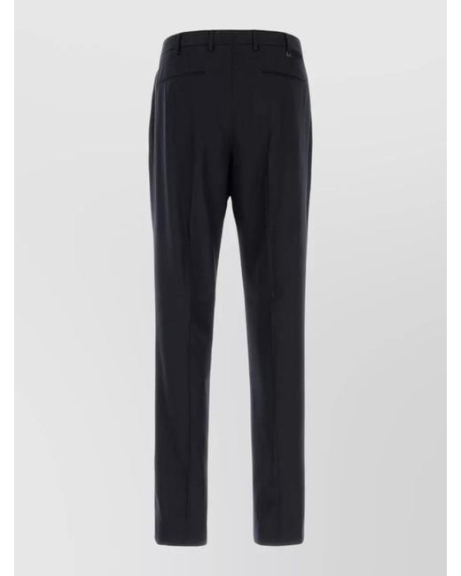 PT Torino Blue Stretch Wool Tailored Ankle Length Pants for men