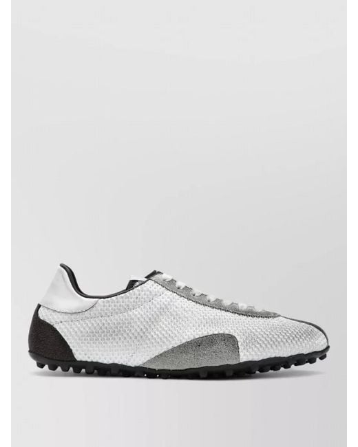 Maison Margiela White Sneakers Contrast Panels Low Top Rubber Sole for men