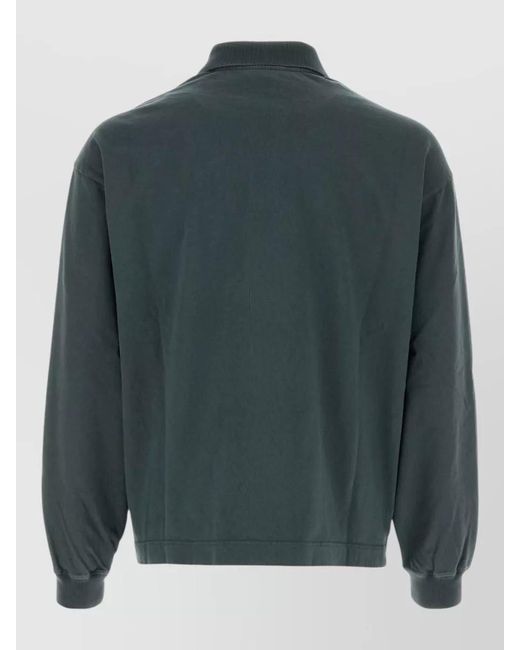 Prada Green Long Sleeve Cotton Polo Shirt Regular Fit for men