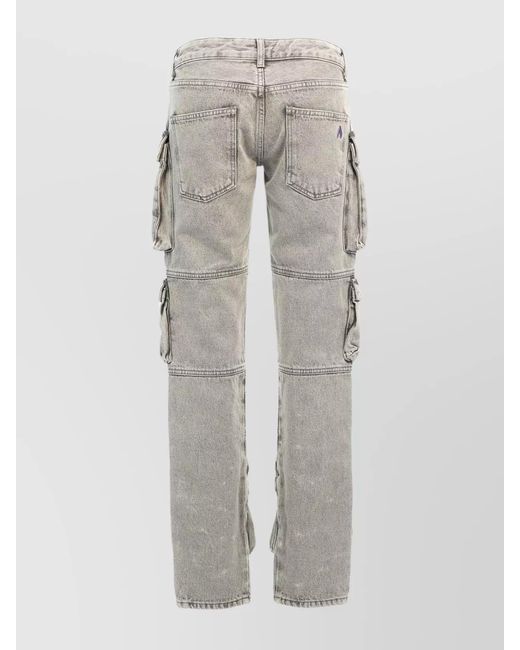The Attico Gray Cotton Straight-Leg Jeans