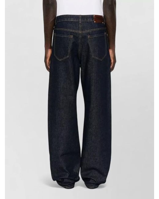 Dries Van Noten Blue Cotton Straight-Leg Jeans for men