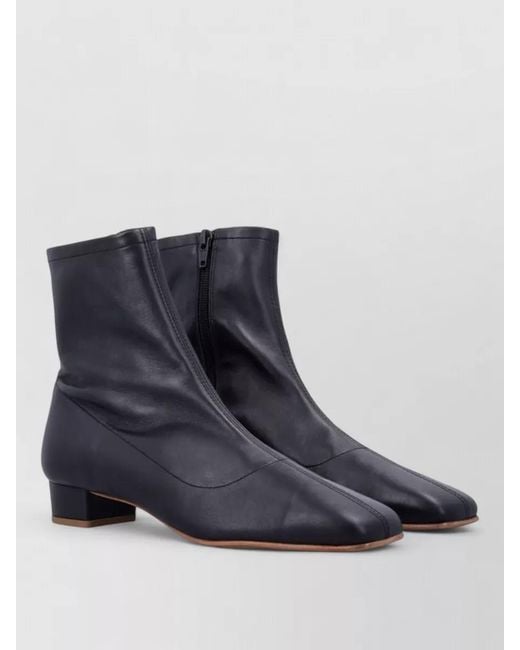 By Far Blue Leather Ankle Boots