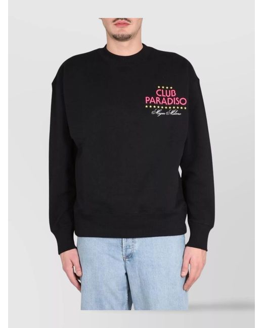 MSGM Blue Logo Print Sweatshirt for men