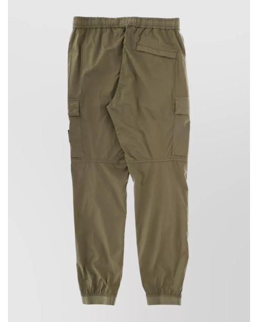 Stone Island Green Cotton Parachute Track Pants for men