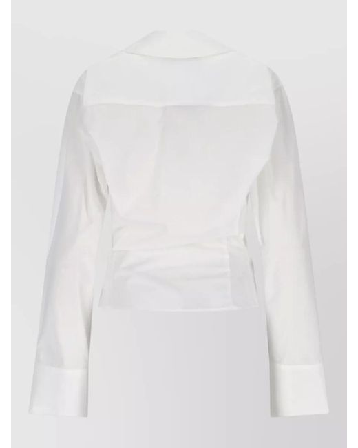The Attico White Asymmetric Cotton Shirt