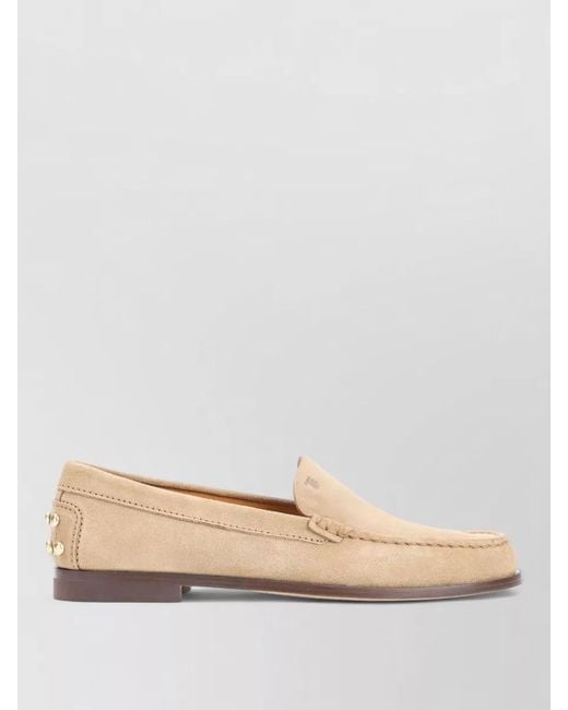 Tod's Natural Suede Leather Loafers