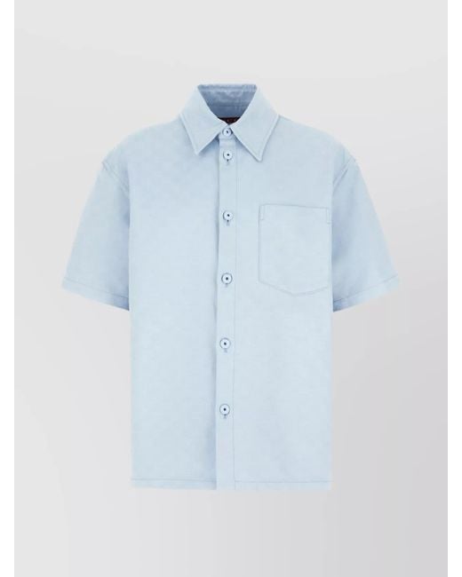 Gucci Blue Cotton Oversized Shirt for men