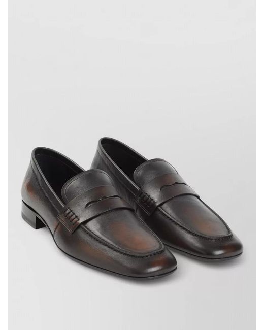 Dries Van Noten Black Calf Leather Loafers