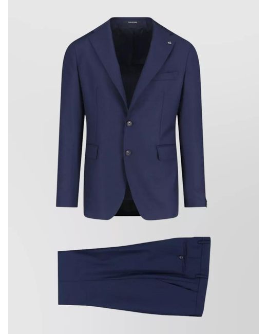 Tagliatore Blue Single Breasted Suit Notch Lapel Pockets for men