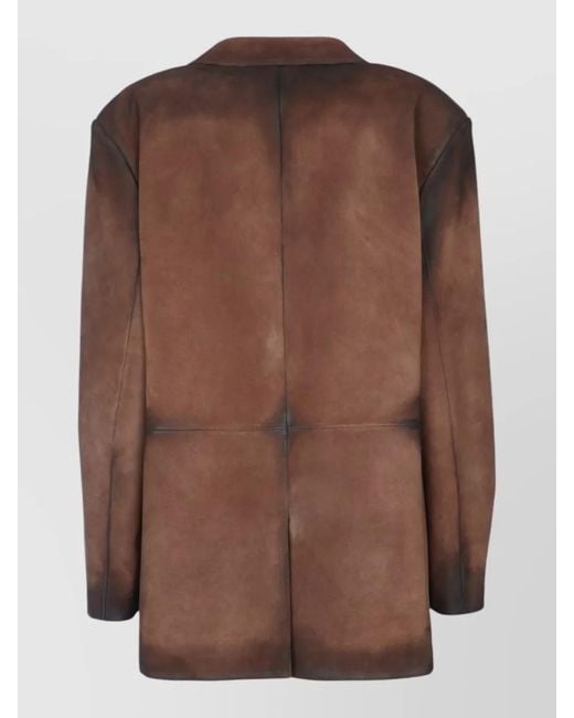 Acne Brown Single Breasted Jacket Notch Lapel Pockets