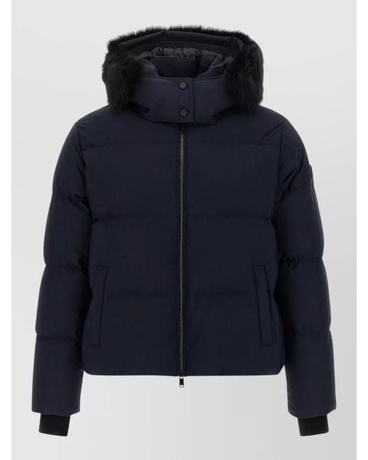 Moose Knuckles Blue Misti Puffer Down Jacket Hood Fur Trim for men